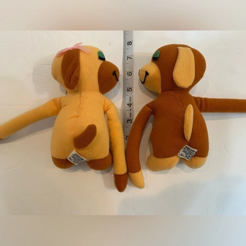VTG 1977 R. Dakin Dream Pets Hugging Dog Couple Plush Brown